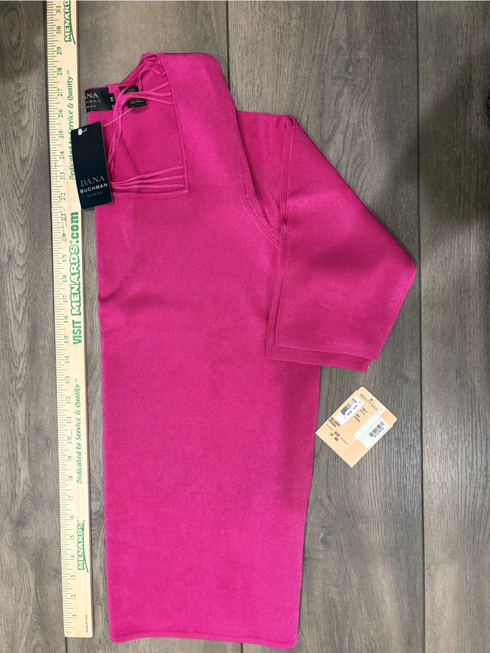NWT Dana Buchman Fuchsia/Freesia  Knit Tunic with Strappy Back Detail - Picture 3 of 5